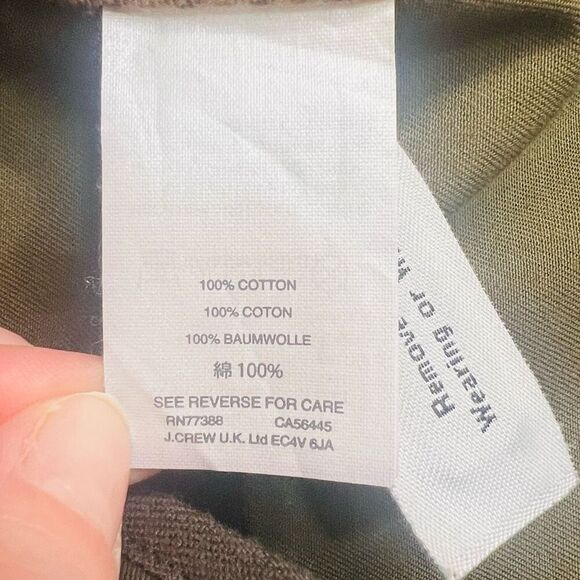 J. Crew Womens Army Green Full Zip Buttoned Cotton Military Jacket Size XS - Picture 7 of 7